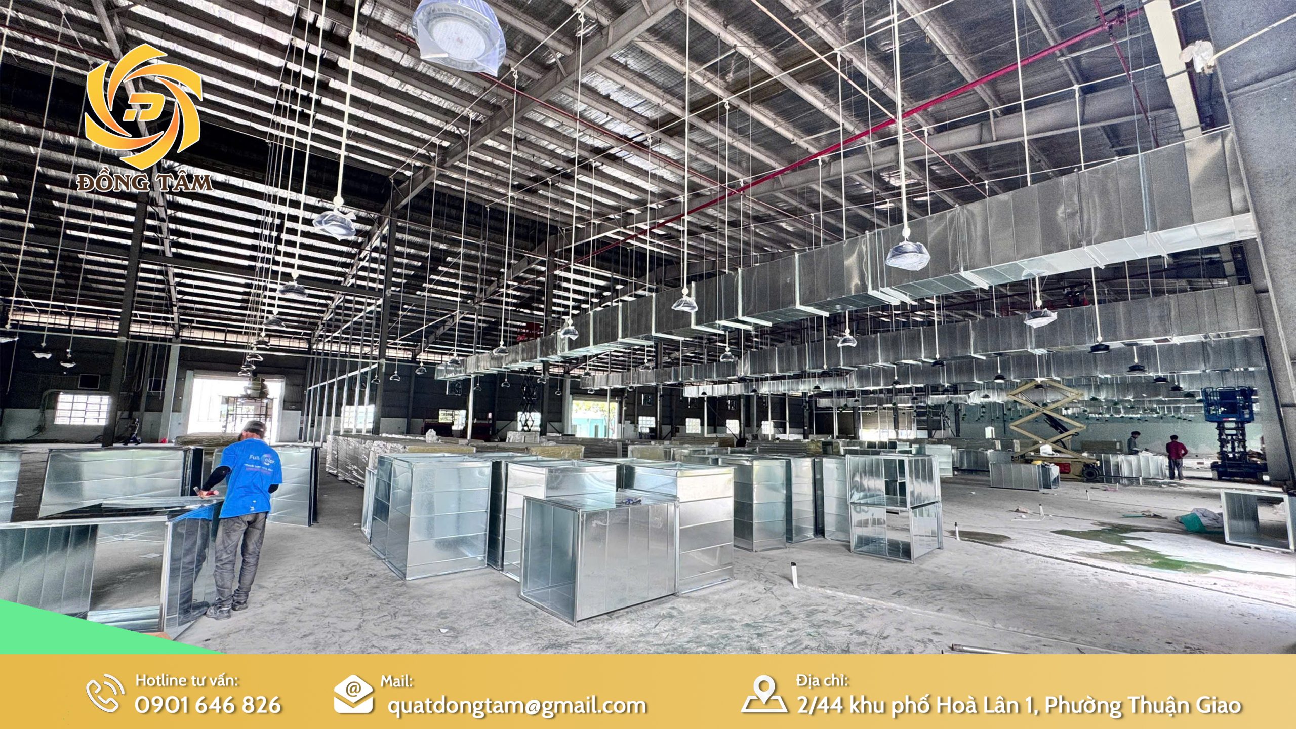 Thi công lắp đặt hệ thống làm mát xưởng may