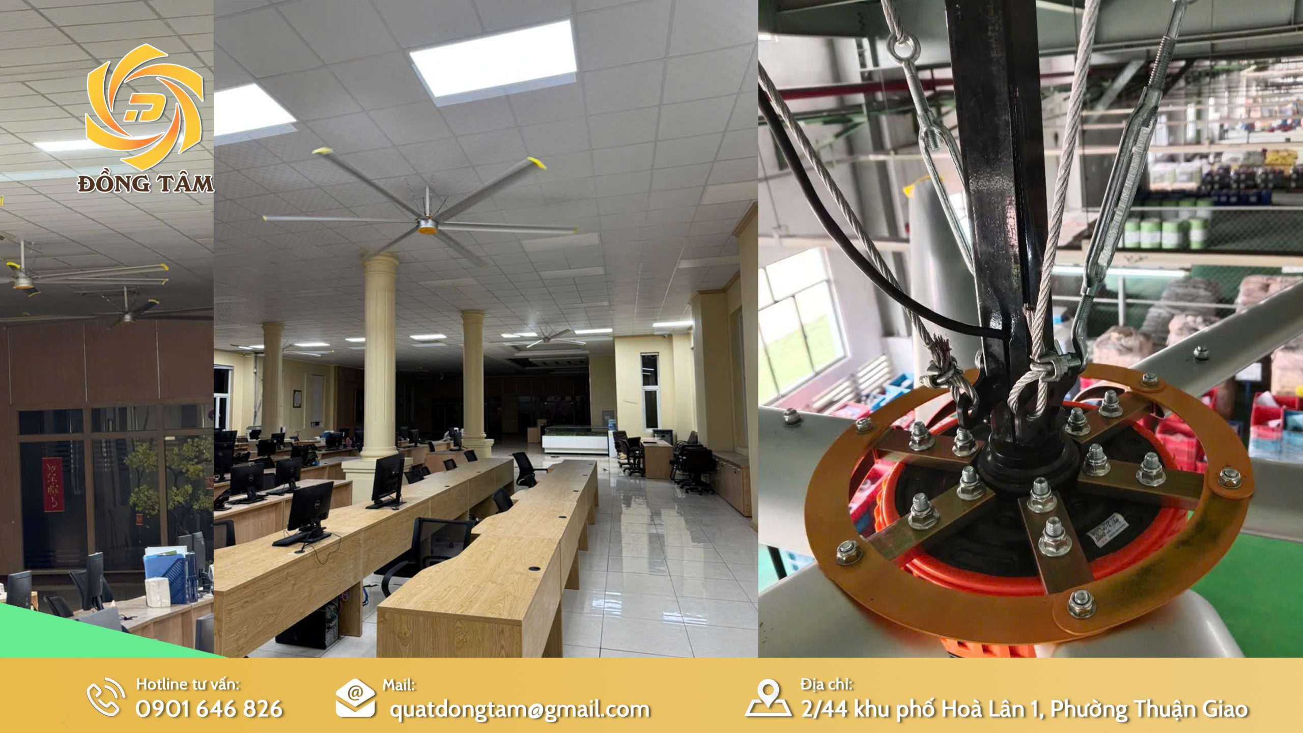 Thi công lắp đặt hệ thống quạt làm mát văn phòng Sơn Tiên Đồng Nai
