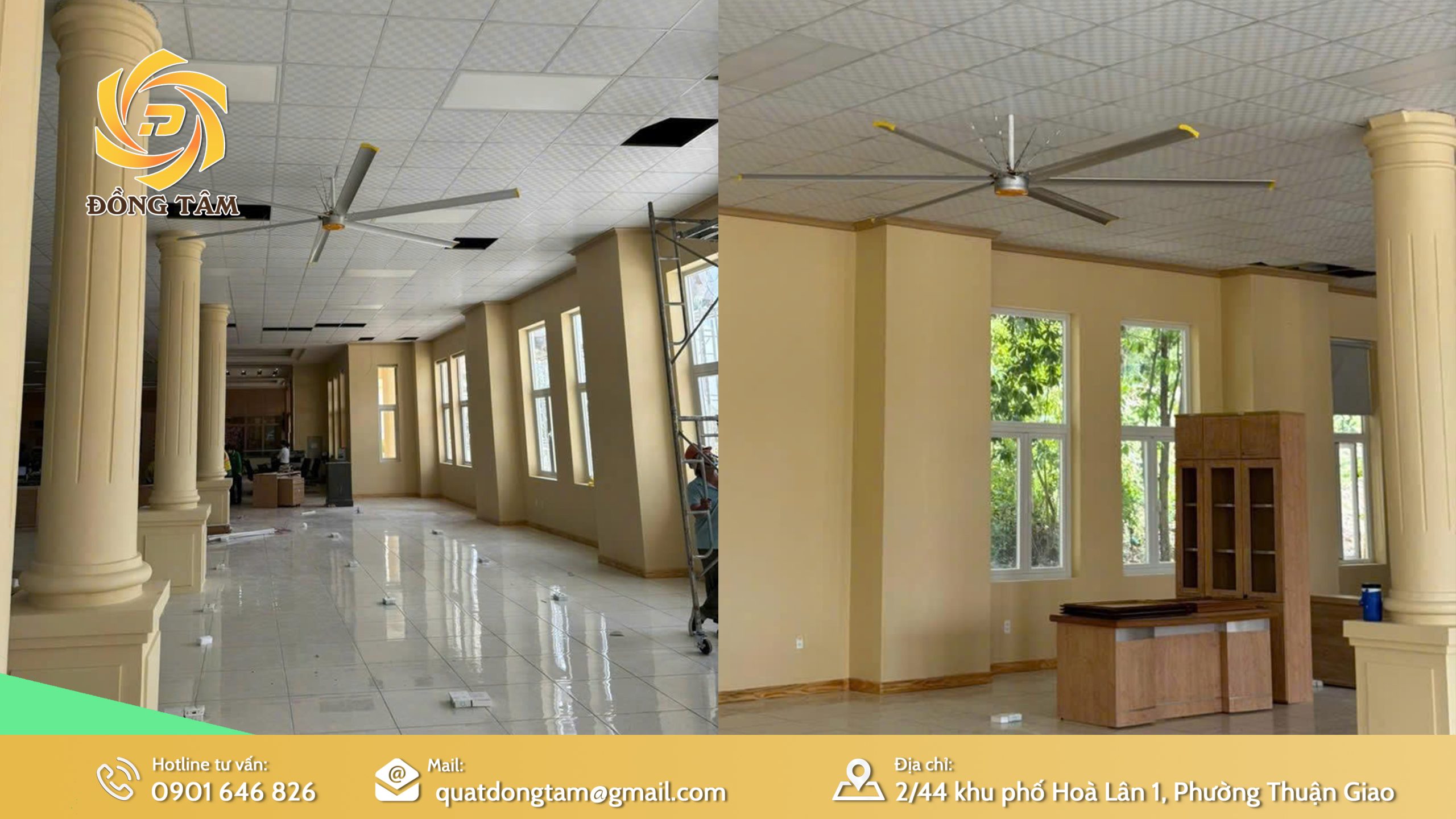 Thi công lắp đặt hệ thống quạt làm mát văn phòng Sơn Tiên Đồng Nai